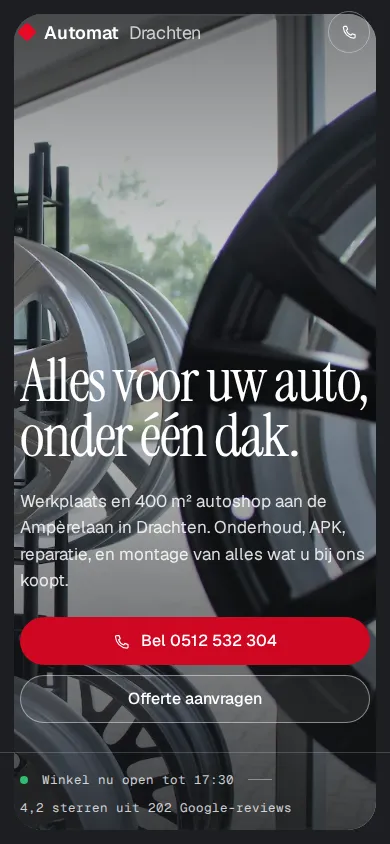 Richting B op een telefoon